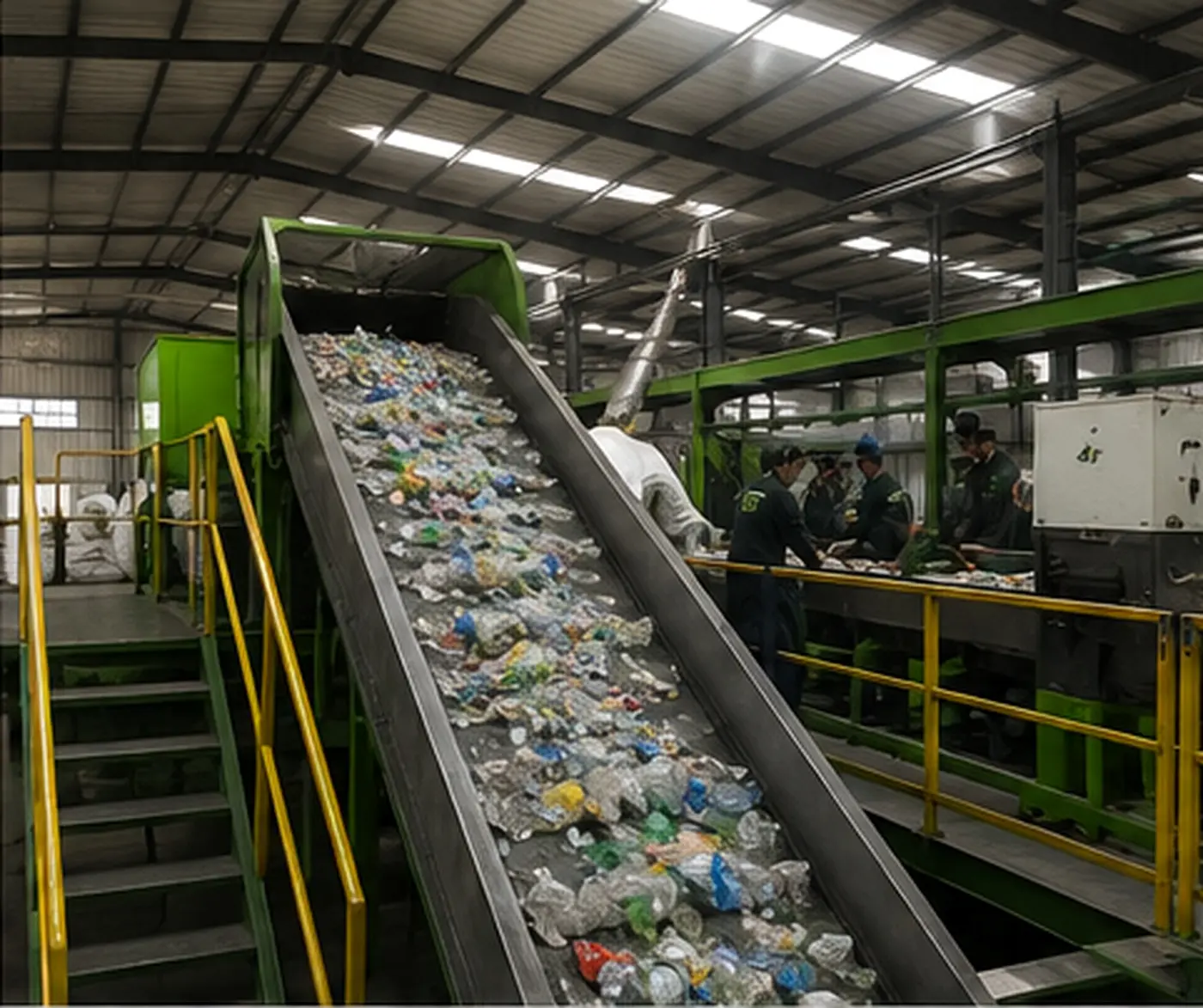 PET bottle intake conveyor