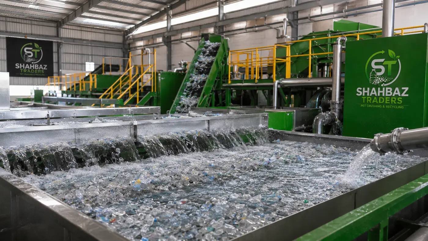 PET washing and water-recycling process